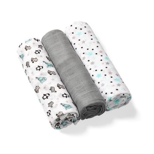 BabyOno bambusz textilpelenka színes 3db - szürke 397/02