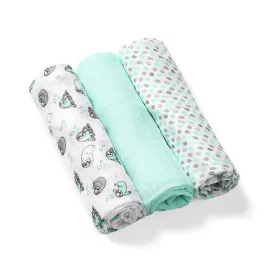   BabyOno Textilpelenka, színes, 3 db, bambusz, halványzöld, 397/04