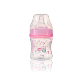   BabyOno Cumisüveg műanyag, szélesnyakú, Anti-Colic, 120ml, rózsaszín, 402/02