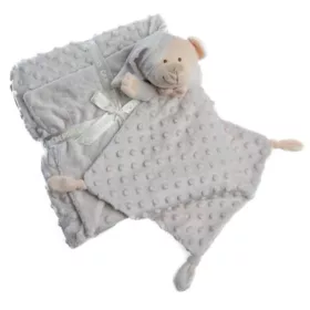   Gamberritos takaró plüss buborékos anyagú 80x110cm plüss szundikendővel maci - szürke