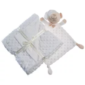   Gamberritos takaró plüss buborékos anyagú 80x110cm plüss szundikendővel maci - fehér