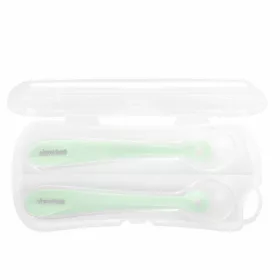 Kikkaboo etetőkanál szilikon tartóban, 2db - menta