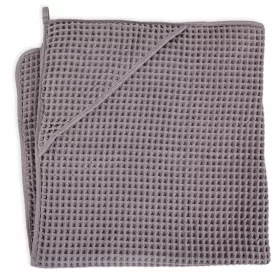 Ceba Kapucnis fürdőlepedő 100x100 cm gofri - hamuszürke