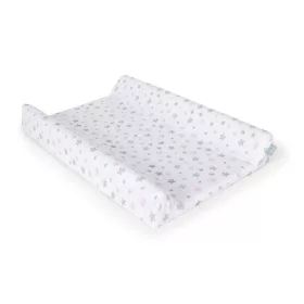   Ceba pelenkázólap huzat pamut (50x70-80) 2db/csomag - sötétszürke pink csillagos