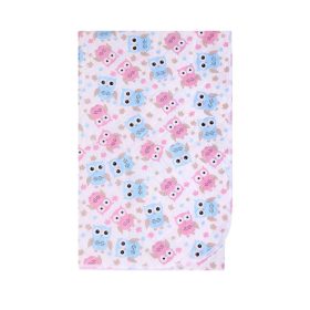   Akuku - Pelenkázólap, utazó, 55x70 cm, Bagoly, rózsaszín-kék