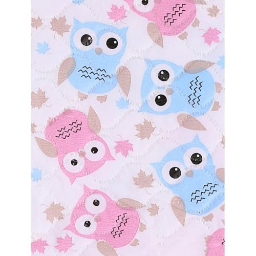 Akuku - Pelenkázólap, utazó, 55x70 cm, Bagoly, rózsaszín-kék