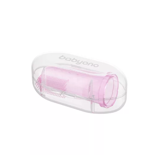 BabyOno Fogkefe és ínymasszírozó, rózsaszín
