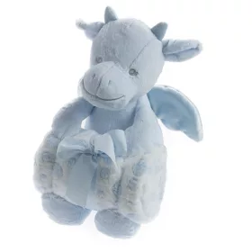   Gamberritos wellsoft takaró 80x110cm plüss játékkal sárkány - kék