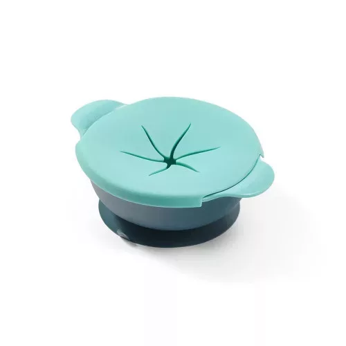 BabyOno Tányér, snack tartó, tapadó aljú, fedeles, 1078