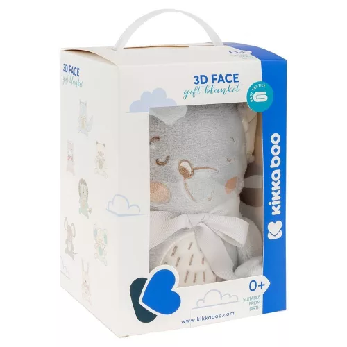 Kikkaboo takaró, 75x100cm - vidám kisegér szürke