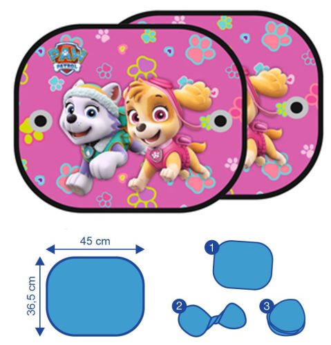 Mancs őrjárat árnyékoló 2db 44x36cm - pink