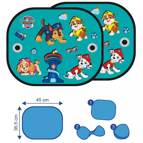 Mancs őrjárat árnyékoló 2db 44x36cm - türkiz