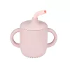 Nattou szívószálas itatópohár szilikon - pink