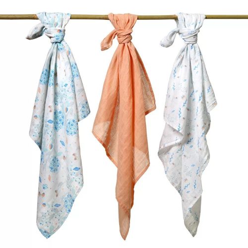 BabyOno Textilpelenka, színes, 3 db, barack, 348/09