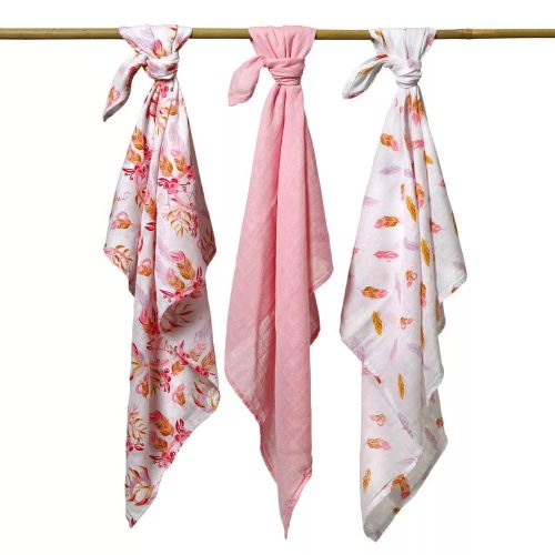 BabyOno Textilpelenka, színes, 3 db, bambusz, halványrózsaszín, 397/07