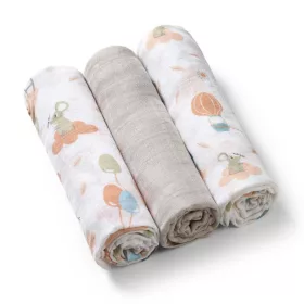   BabyOno Textilpelenka, színes, 3 db, bambusz, világosszürke, 397/09