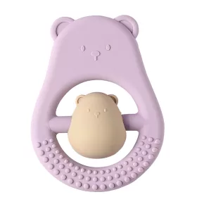 Nattou rágóka szilikon Mackó mama - lila