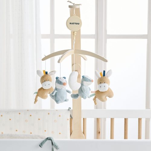 Nattou zenélő-forgó plüss fa állvánnyal - Felix and Leo