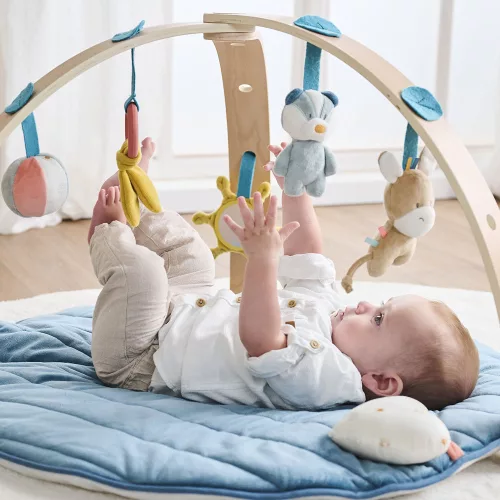 Nattou plüss játszószőnyeg fa játékhíddal - Felix and Leo