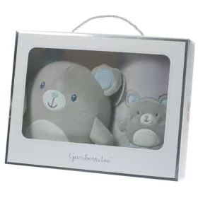   Gamberritos wellsoft takaró 80x110cm plüss játékkal - szürke/kék maci 10757