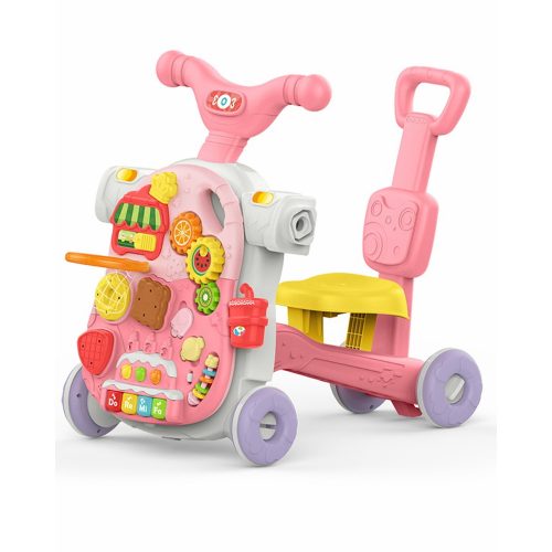 Kikkaboo 4az1-ben, készségfejlesztő járássegítő és asztal, Sweet Escape - pink