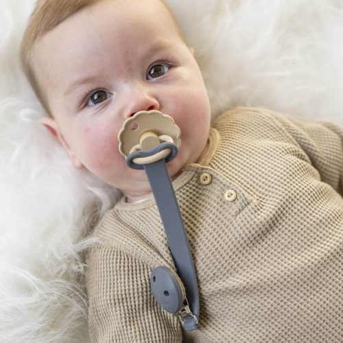 Nattou szilikon cumitartó szalag - sötétszürke