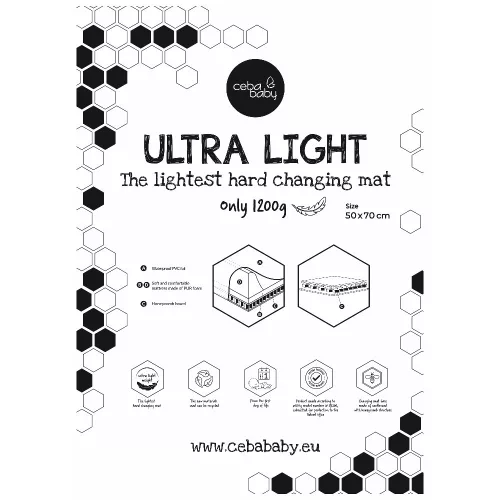 Ceba pelenkázólap merev 2 oldalú 50x70cm ULTRA LIGHT - Nyuszi alszik