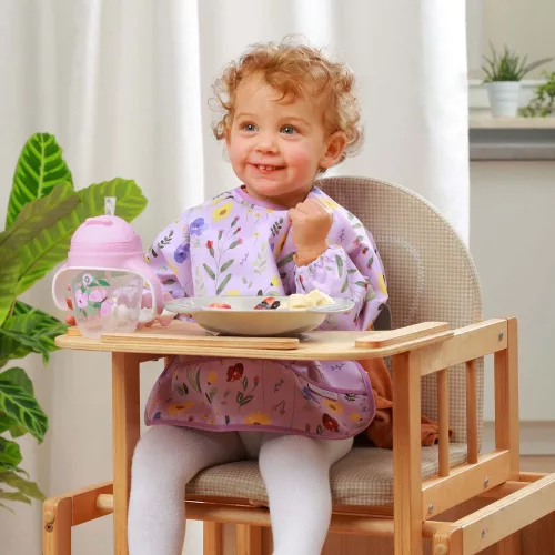 BabyOno Itatópohár szívószállal, füllel, 240 ml, lila, 1464/05