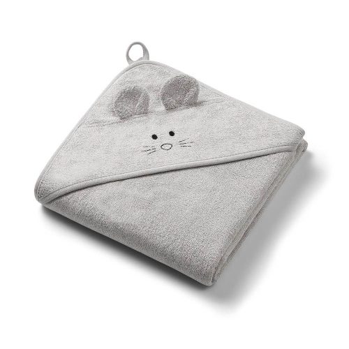 BabyOno fürdőlepedő kapucnis bambusz 100x100cm - egérfülekkel szürke 1553/03