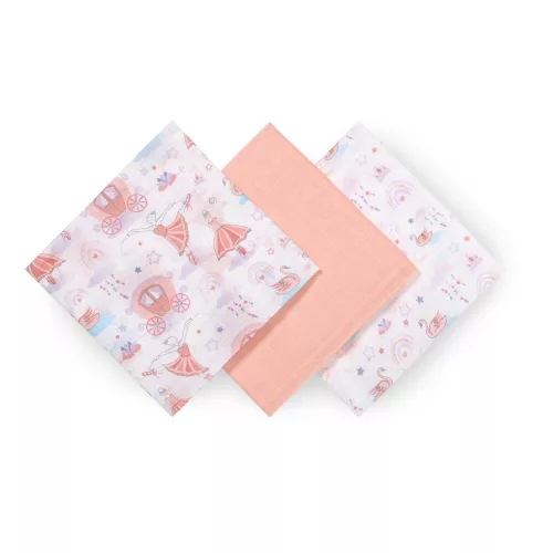BabyOno Textilpelenka, színes, 3 db, rózsaszín, 348/11