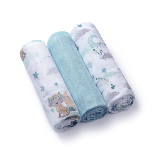 BabyOno bambusz textilpelenka színes 3db - világoskék 397/12