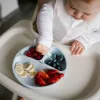 BabyOno háromrekeszes szilikon tányér tapadó aljú - kék 1482/01