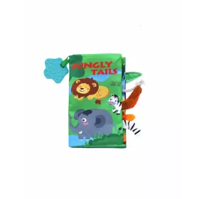   Kikkaboo készségfejlesztő textilkönyv és rágóka, jungly tails