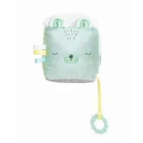   Kikkaboo plüss, készségfejlesztő játékkocka, Bear With Me - menta