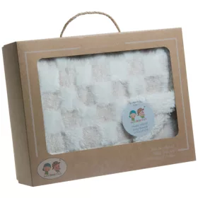   Gamberritos takaró plüss/sherpa kockás 80x110cm - bézs 10760