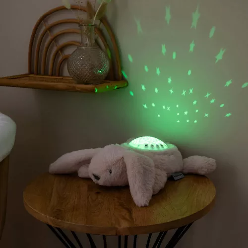 Nattou éjjeli fény projektor zenélő plüss nyuszi - beige