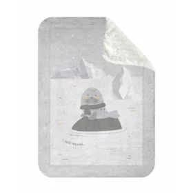 Kikkaboo polar/sherpa takaró kétoldalas 110x140cm - fóka