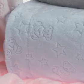   Gamberritos plüss takaró 80x110cm maci és csillag - kék 10878