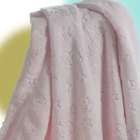   Gamberritos plüss takaró 80x110cm maci és csillag - rózsaszín 10878