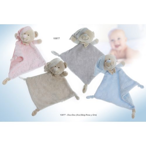 Gamberritos szundikendő plüss maci és csillagmintás hálósapkás maci - rózsaszín 10877