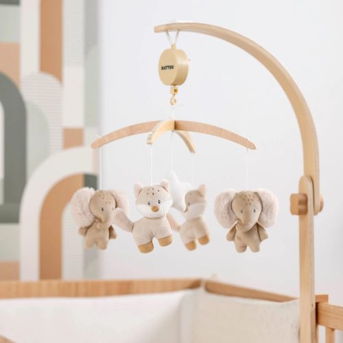 Nattou zenélő-forgó plüss fa állvánnyal - Flo, Ernest and Oli