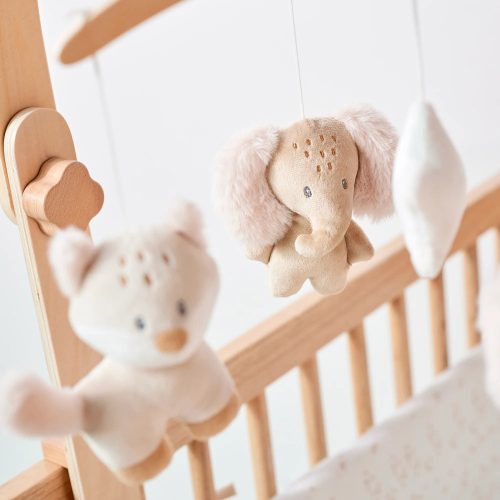 Nattou zenélő-forgó plüss fa állvánnyal - Flo, Ernest and Oli