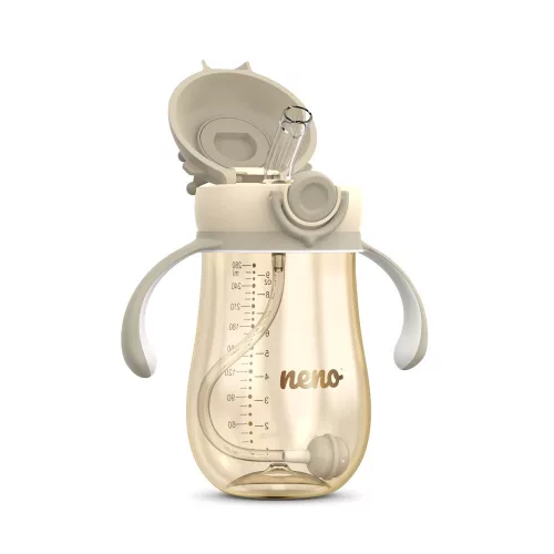 Neno szívószálas itatópohár MIO2 280ml - barna