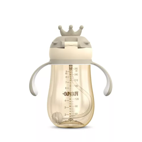 Neno szívószálas itatópohár MIO2 280ml - barna