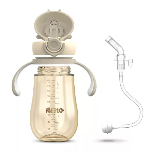 Neno szívószálas itatópohár MIO2 280ml - barna