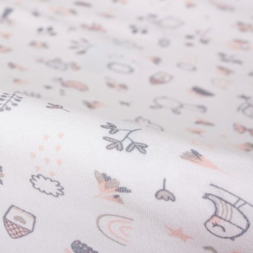 Ceba pelenkázólap huzat pamut (50x70-80) 2db/csomag - világosszürke madár