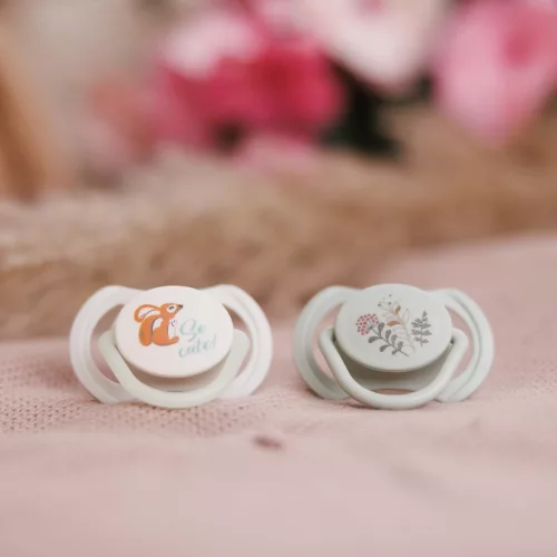 BabyOno Játszócumi szimmetrikus szilikon dupla So Cute 6-18 hó 1669/02