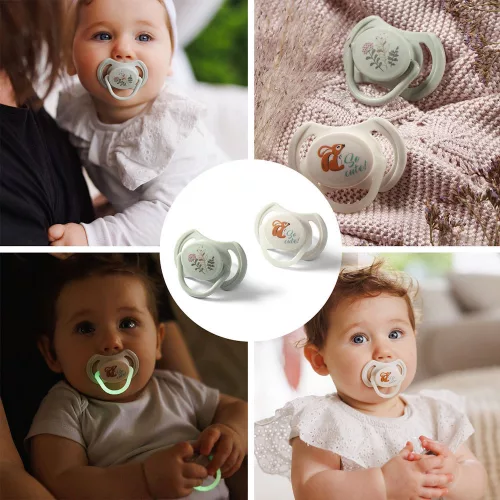 BabyOno Játszócumi szimmetrikus szilikon dupla So Cute 6-18 hó 1669/02