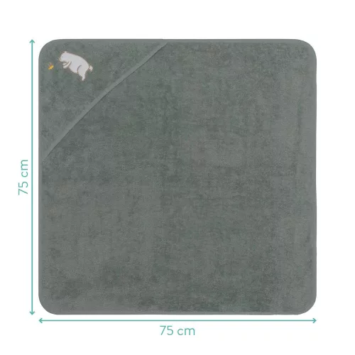 Fillikid Kapucnis törölköző 75x75 maci 1032-54 - zöld