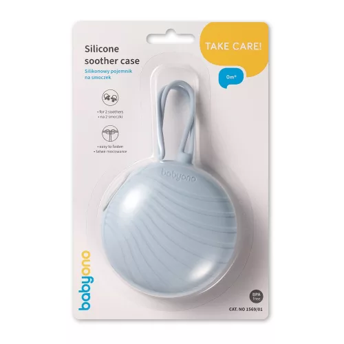BabyOno Cumitartó tok 2 cuminak szilikon cipzárral - kék 1569/01